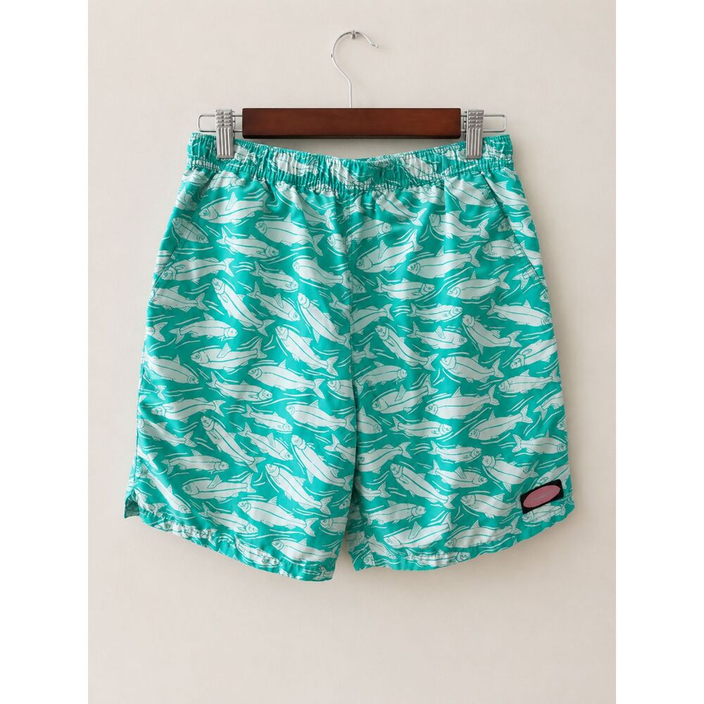 Vineyard Vines Swim Trunks | Men's Small | Green Fish Print Swim Shorts